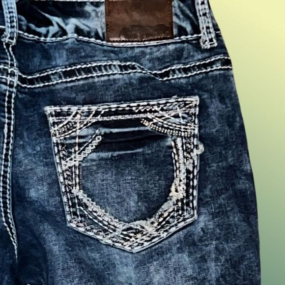 Maurices Acid Washed Straight Leg Jeans Size 9/10 Short #43 - Picture 6 of 7